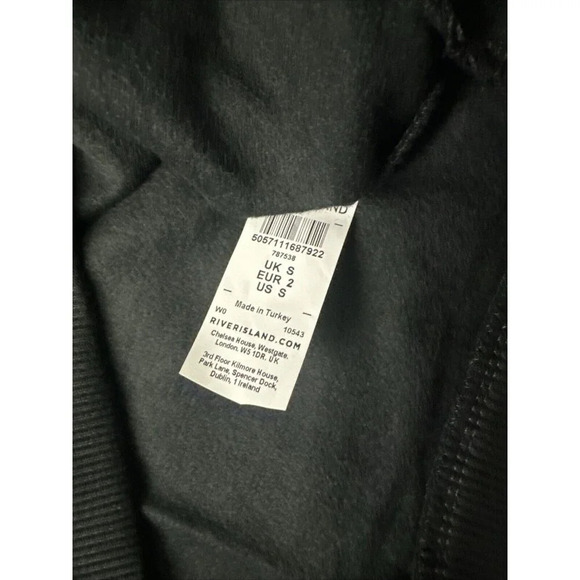 River island Sweatshirt black With Sequins Paris-themed Size S New - Picture 11 of 15